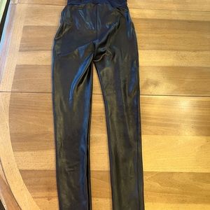 SPANX Mama Faux Leather Leggings Size Large